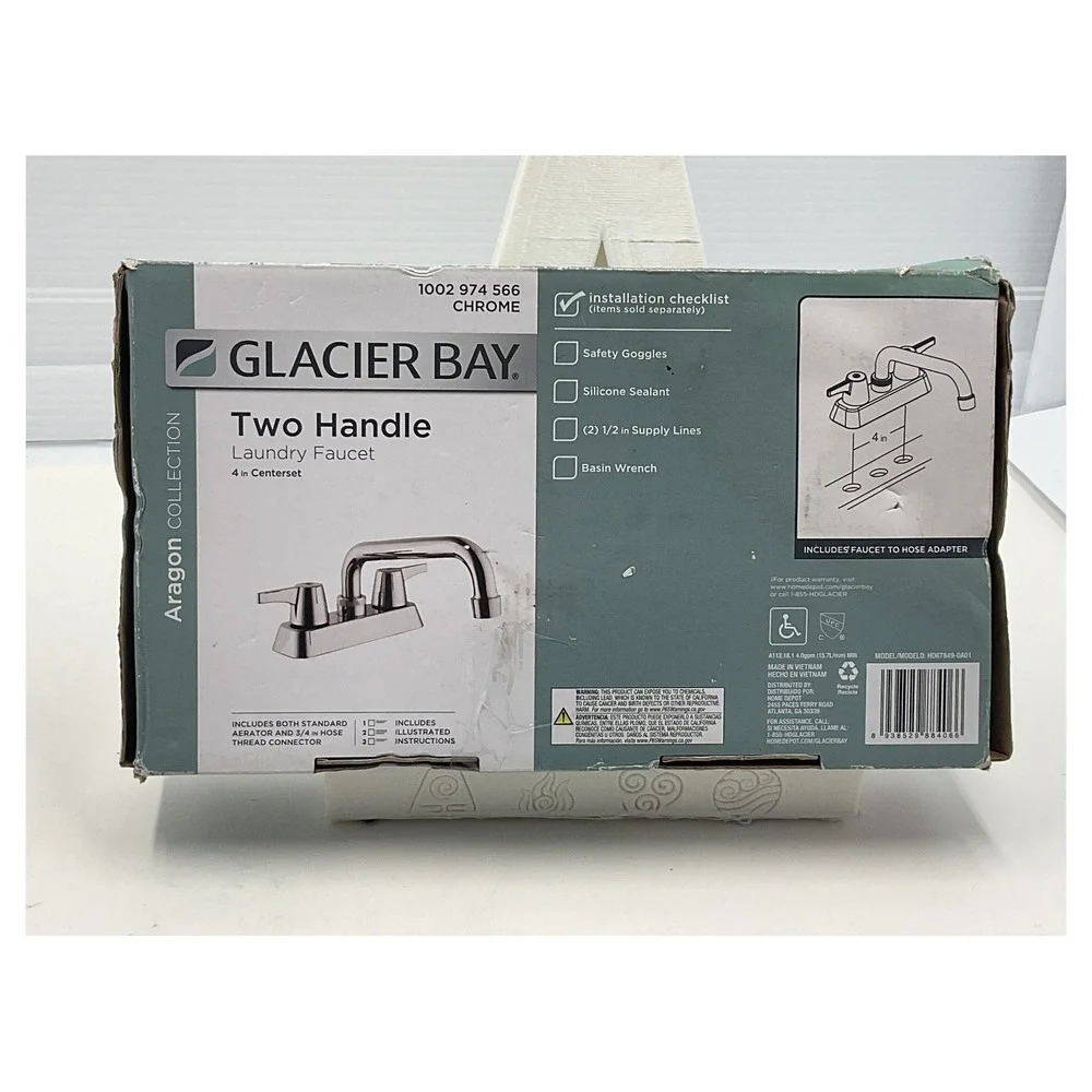 Glacier Bay Aragon Laundry Faucet Chrome‎ 2-Handle